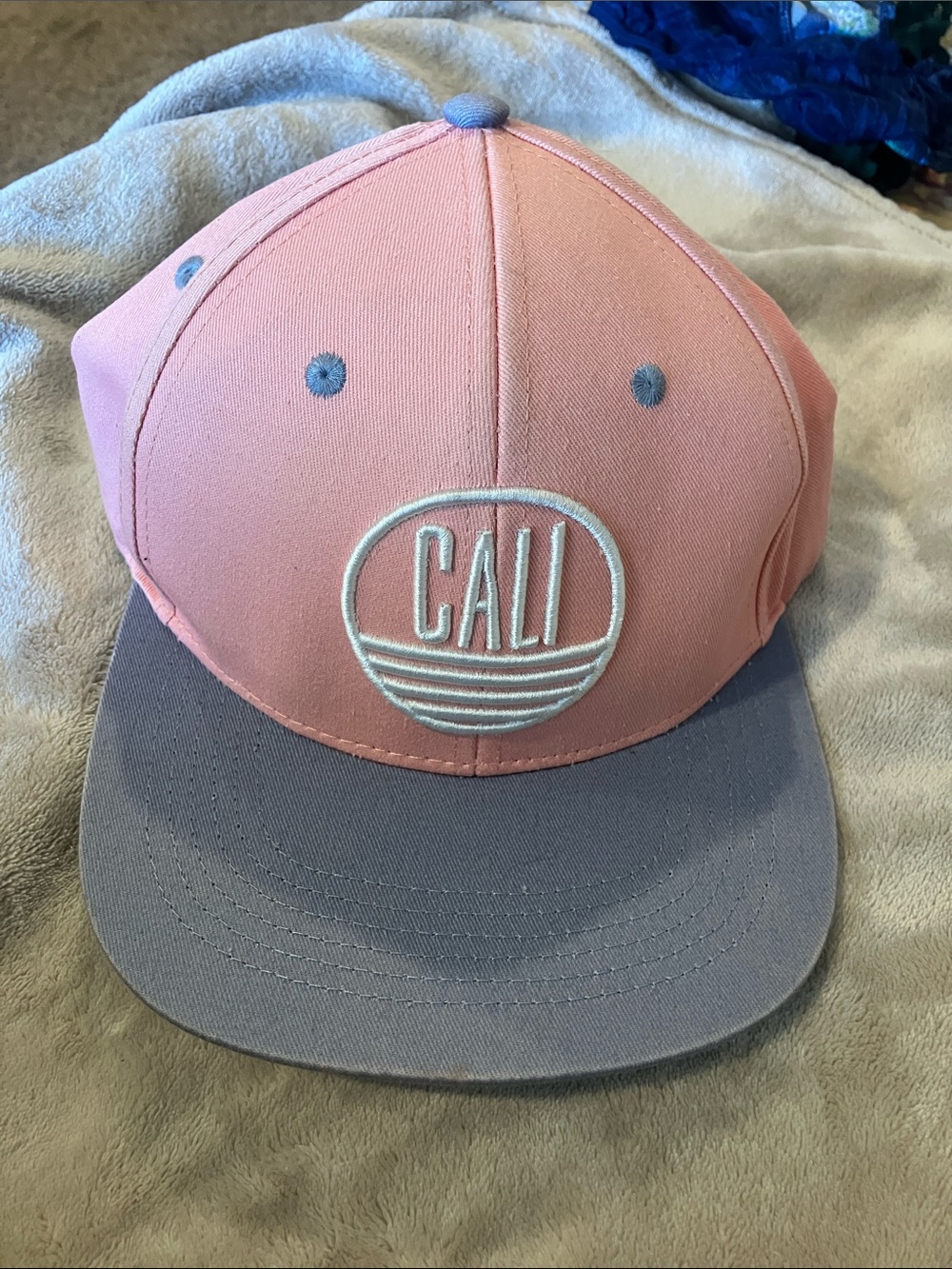 Pink & Blue-Gray “Cali” Snapback Hat